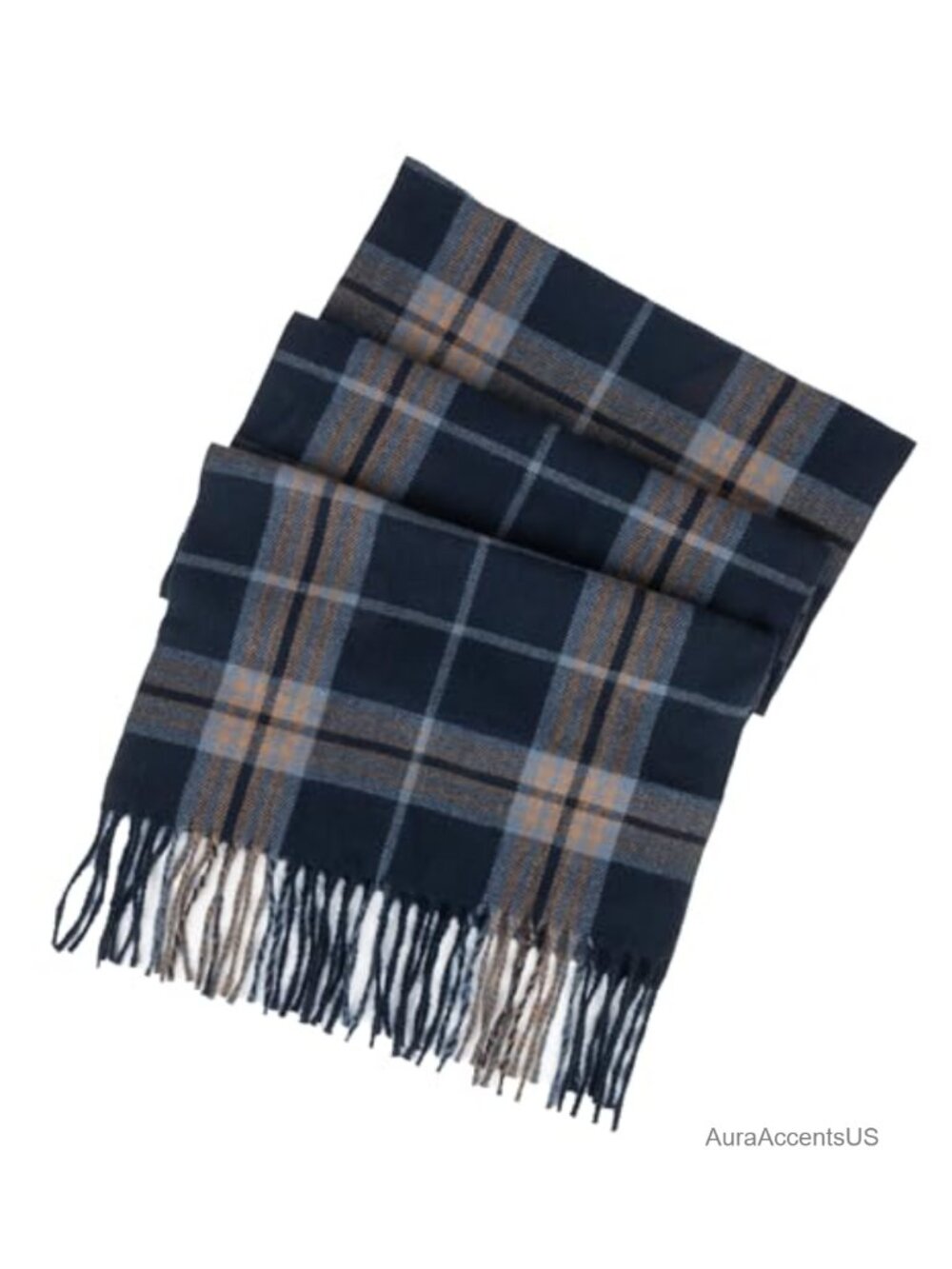 Winter Plaid Scarf Soft Polyester Tassel Long Shawl Wrap for Men Women